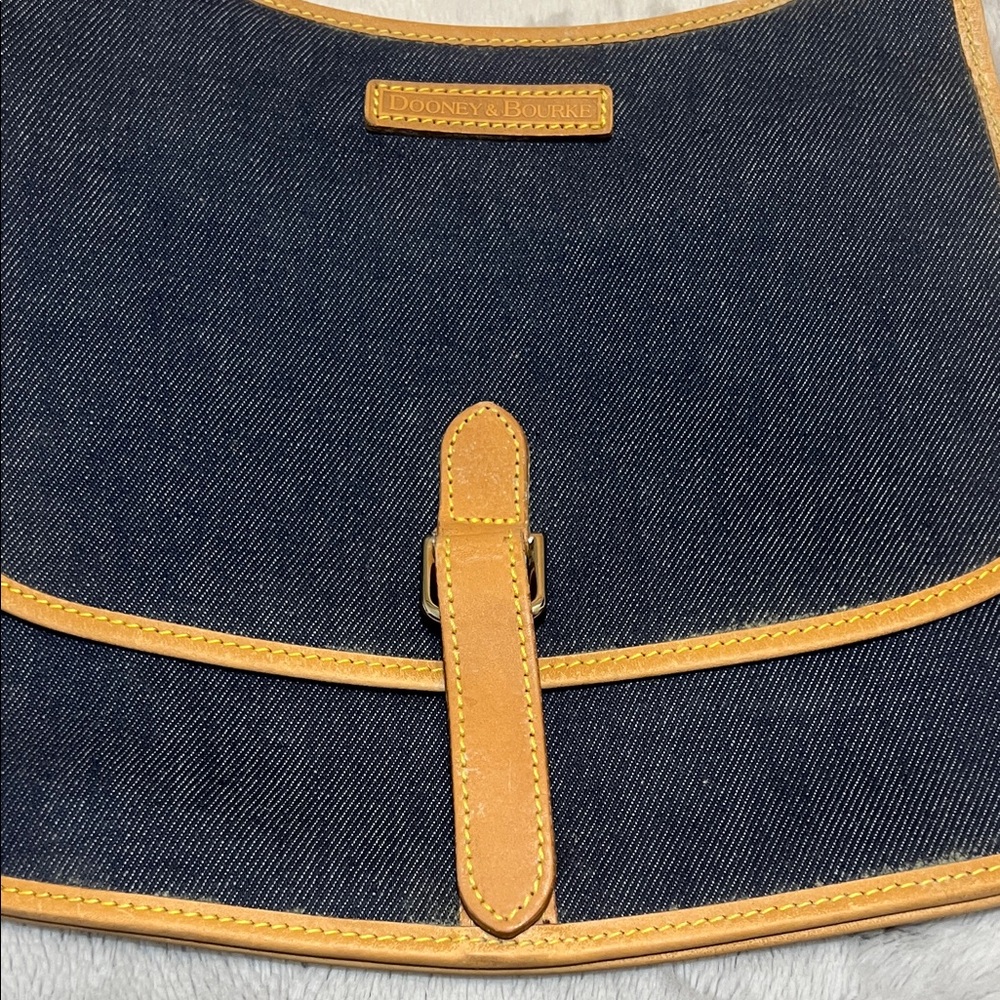 Dooney & Bourke Navy and Tan Shoulder Bag